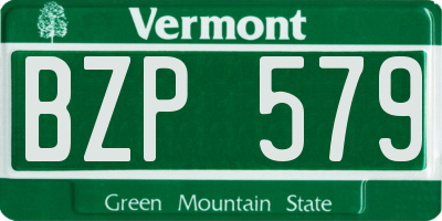 VT license plate BZP579