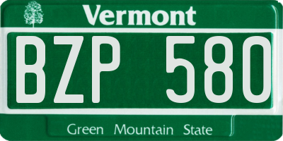 VT license plate BZP580