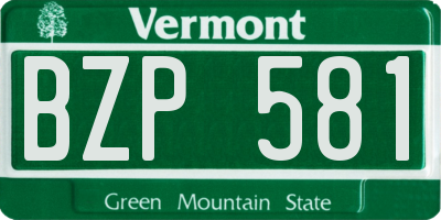 VT license plate BZP581