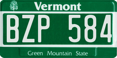 VT license plate BZP584