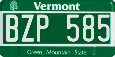 VT license plate BZP585
