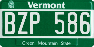 VT license plate BZP586