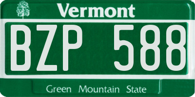 VT license plate BZP588