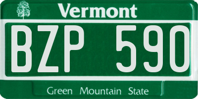 VT license plate BZP590