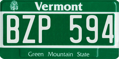 VT license plate BZP594