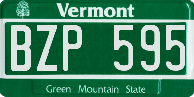 VT license plate BZP595