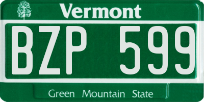 VT license plate BZP599