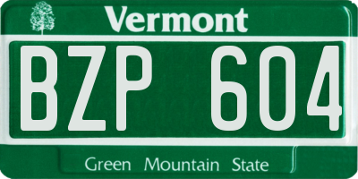 VT license plate BZP604