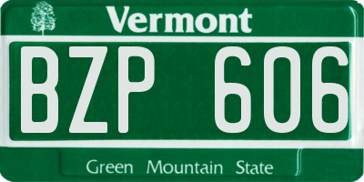 VT license plate BZP606