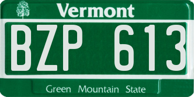 VT license plate BZP613