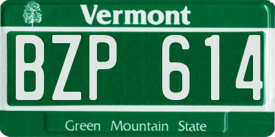 VT license plate BZP614