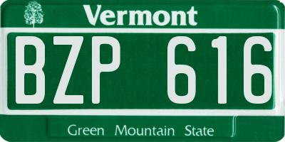 VT license plate BZP616