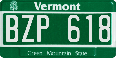 VT license plate BZP618