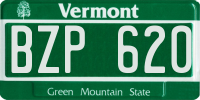 VT license plate BZP620