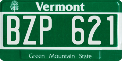 VT license plate BZP621