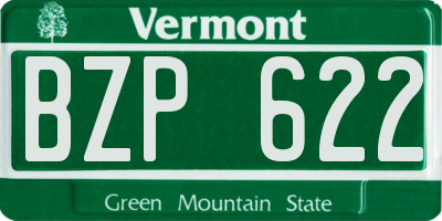 VT license plate BZP622