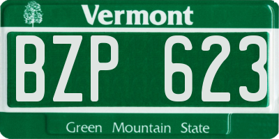 VT license plate BZP623