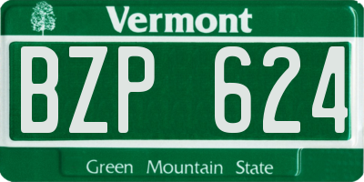 VT license plate BZP624