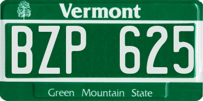 VT license plate BZP625
