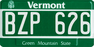 VT license plate BZP626