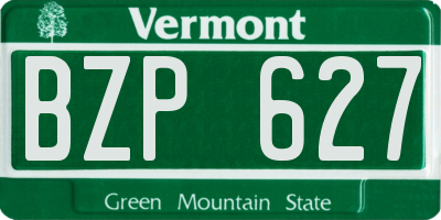 VT license plate BZP627