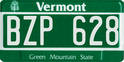 VT license plate BZP628
