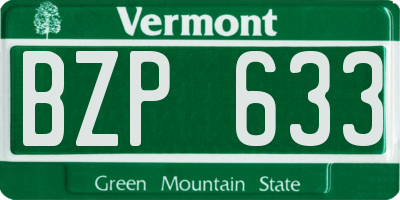 VT license plate BZP633