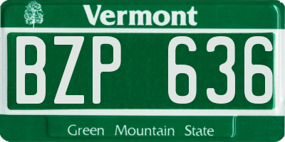 VT license plate BZP636