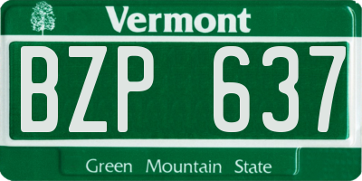 VT license plate BZP637