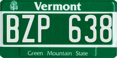 VT license plate BZP638