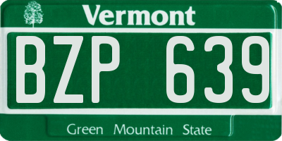 VT license plate BZP639