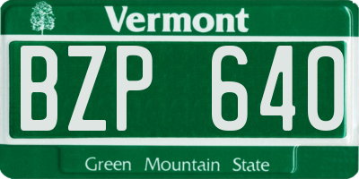 VT license plate BZP640
