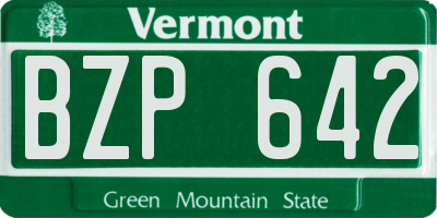 VT license plate BZP642