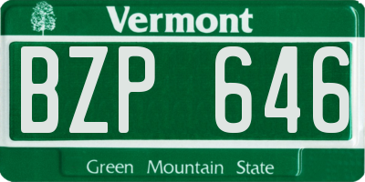 VT license plate BZP646