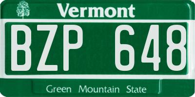 VT license plate BZP648
