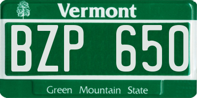 VT license plate BZP650