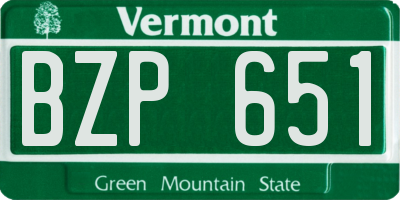 VT license plate BZP651