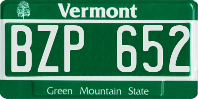 VT license plate BZP652