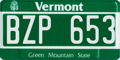 VT license plate BZP653