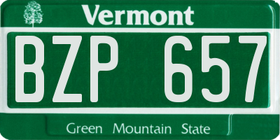 VT license plate BZP657