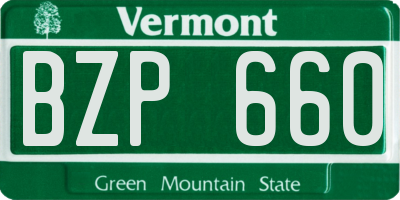 VT license plate BZP660
