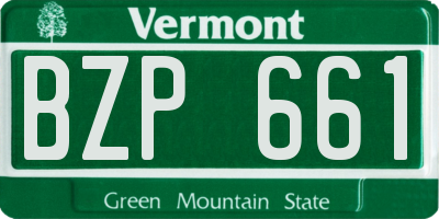 VT license plate BZP661