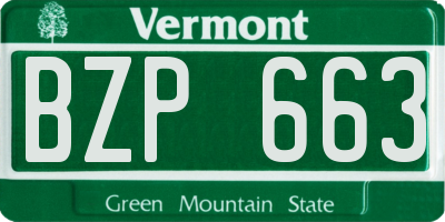 VT license plate BZP663