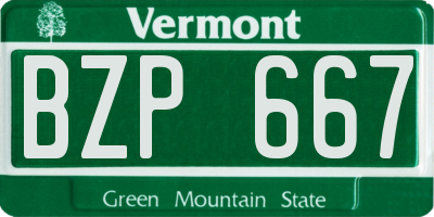 VT license plate BZP667