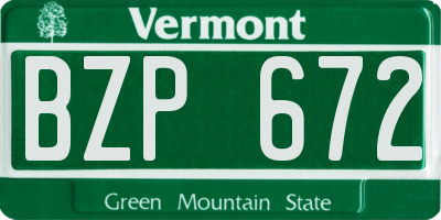 VT license plate BZP672