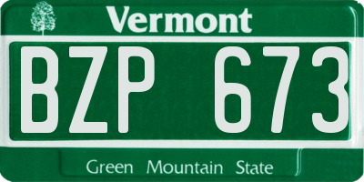 VT license plate BZP673