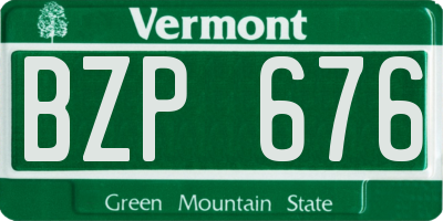 VT license plate BZP676