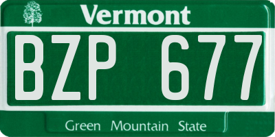 VT license plate BZP677