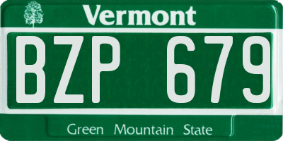 VT license plate BZP679