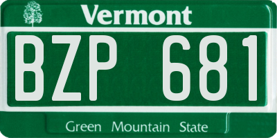 VT license plate BZP681